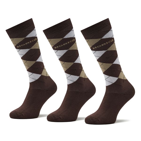 Horka Set od 3 para unisex visokih čarapa Horka Riding Socks 145450 Ch Dk.Brown/Beige
