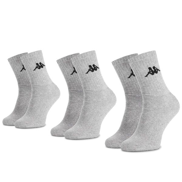 Kappa Set od 3 para unisex visokih čarapa Kappa 704304 Grey Melange 19M
