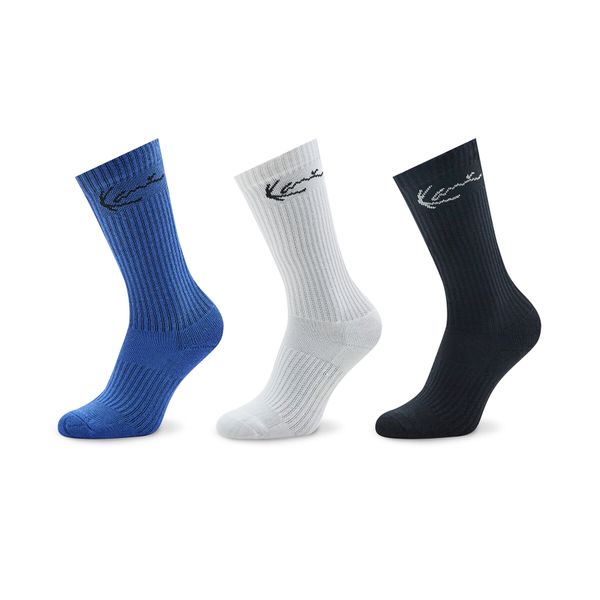 Karl Kani Set od 3 para unisex visokih čarapa Karl Kani Signature 3-Pack Sock 3003956 Blue/White/Black
