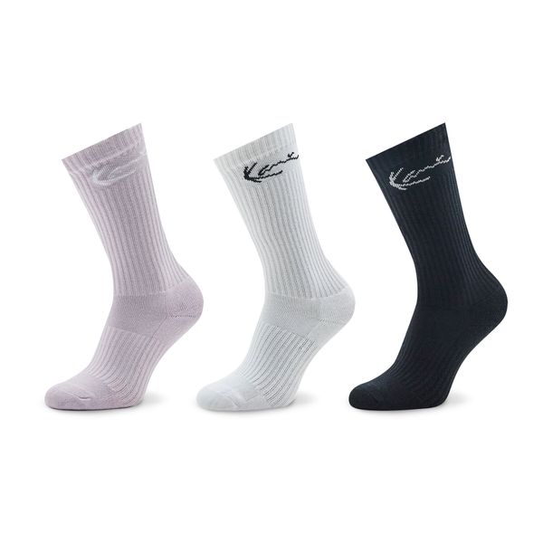 Karl Kani Set od 3 para unisex visokih čarapa Karl Kani Signature 3-Pack Sock 3104005 Lavender/Alack/White