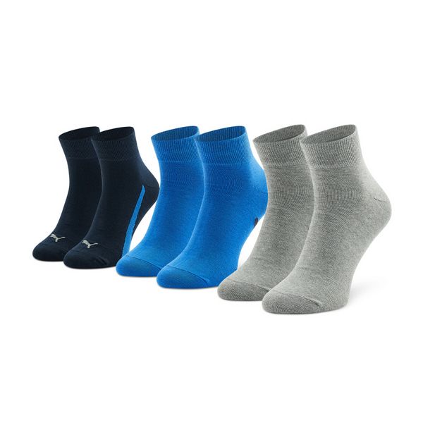 Puma Set od 3 para unisex visokih čarapa Puma Lifestyle Quarter 907952 03 Navy/Grey/Strong Blue
