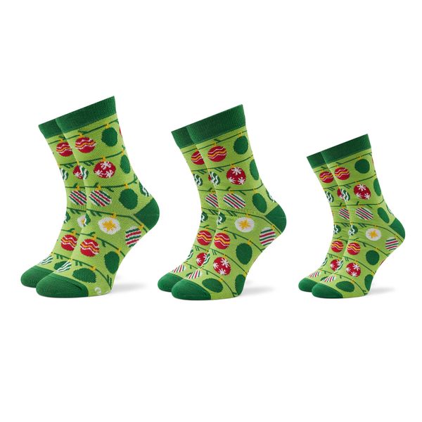 Rainbow Socks Set od 3 para unisex visokih čarapa Rainbow Socks Xmas Balls Zelena