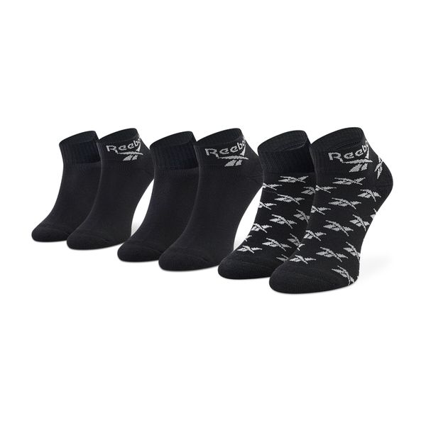 Reebok Set od 3 para unisex visokih čarapa Reebok Cl Fo Ankle Sock 3P GG6675 Black