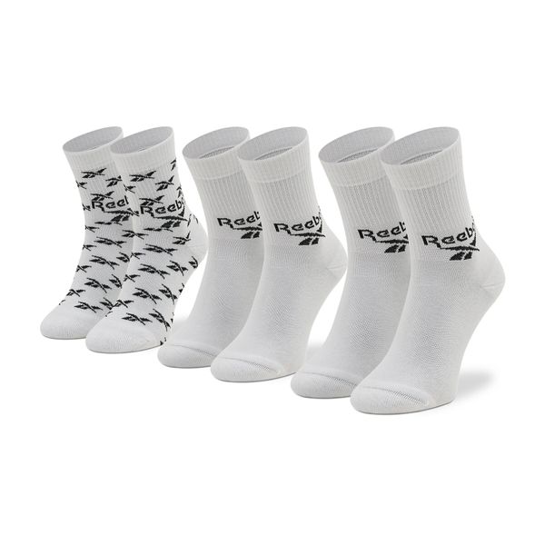 Reebok Set od 3 para unisex visokih čarapa Reebok Cl Fo Crew Sock 3P GG6682 White