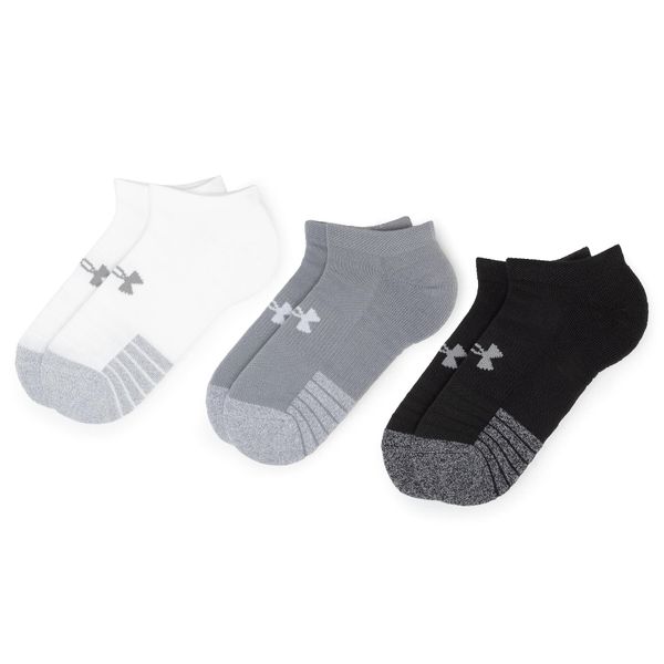 Under Armour Set od 3 para unisex visokih čarapa Under Armour Heatgear No Show Sock 1346755-035 Gray