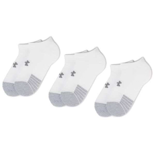 Under Armour Set od 3 para unisex visokih čarapa Under Armour Heatgear No Show Sock 1346755-100 White