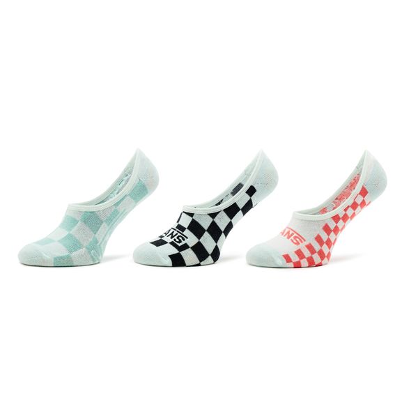 Vans Set od 3 para ženskih niskih čarapa Vans World Check Canoodle VN00079QFS81 Marshmallow