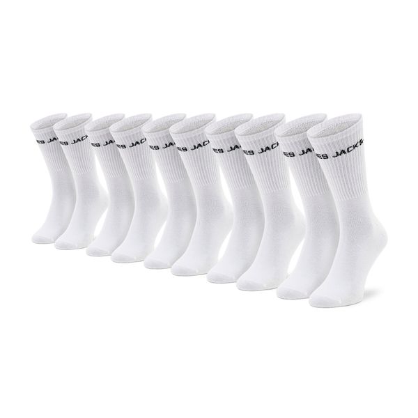 Jack&Jones Set od 5 pari muških visokih čarapa Jack&Jones Basic Logo Tennis 12179475 White