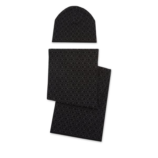 Calvin Klein Set šal i kapa Calvin Klein Gs Monogram Scarf+Beanie K50K511026 Black Classic Mono 01H