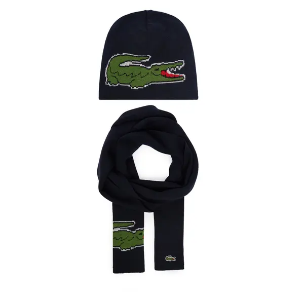 Lacoste Set šal i kapa Lacoste RB1515-00 Tamnoplava