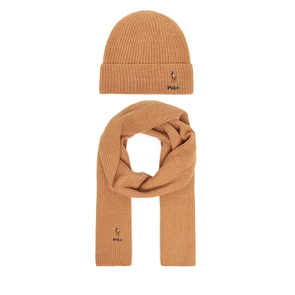 Polo Ralph Lauren Set šal i kapa Polo Ralph Lauren 455981430002 Smeđa