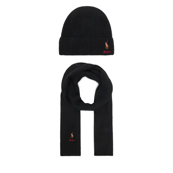 Polo Ralph Lauren Set šal i kapa Polo Ralph Lauren 455981430003 Crna
