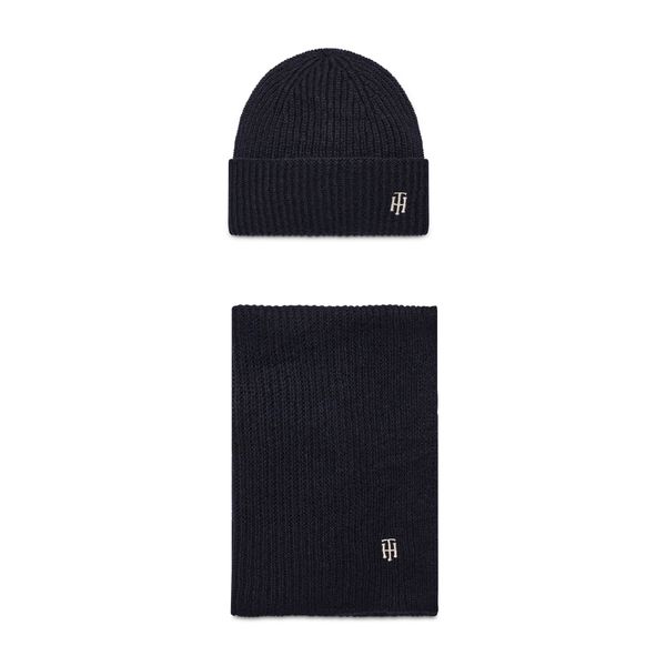 Tommy Hilfiger Set šal i kapa Tommy Hilfiger Gp Th Effortless Scarf & Beanie AW0AW10855 Blu DW5