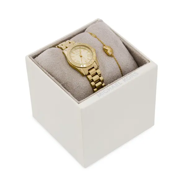 Michael Kors Set sata i narukvice Michael Kors Lexington Set MK4992SET Zlatna
