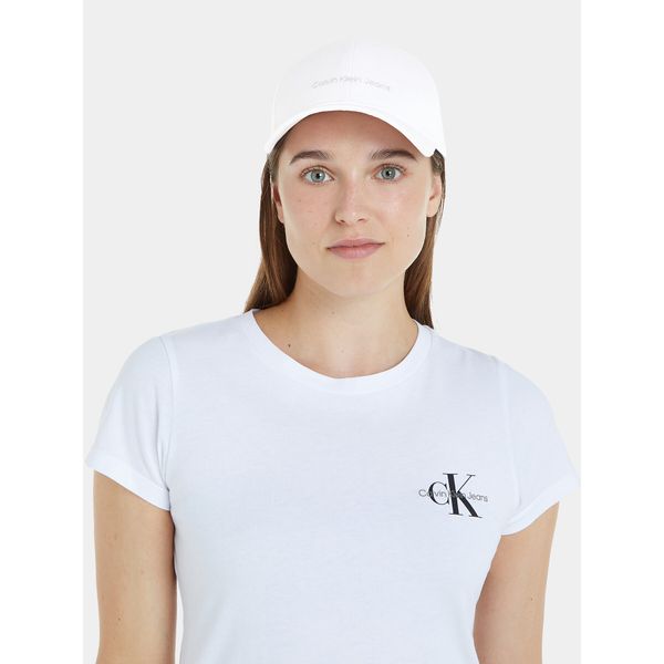Calvin Klein Jeans Šilterica Calvin Klein Jeans Institutional Cap K60K608849 White/Silver Logo 0LI