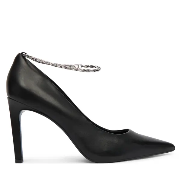 Calvin Klein Štikle Calvin Klein Ess Stiletto Hdw Chain Lth 90 HW0HW02718 Crna