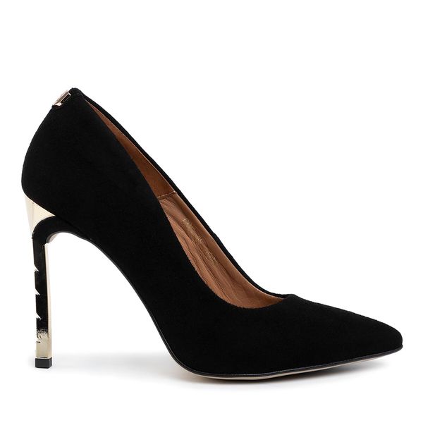 R.Polański Štikle R.Polański 0808 Czarny Zamsz Złoty