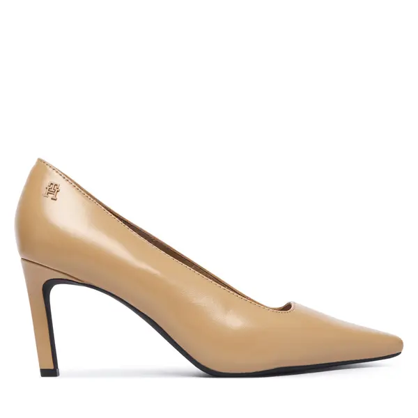 Tommy Hilfiger Štikle Tommy Hilfiger Squared Toe High Heel Lth Pump FW0FW09510 Svijetlo smeđa