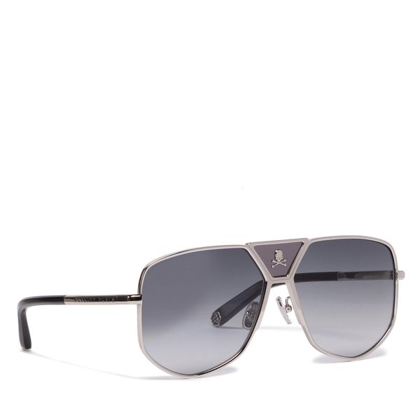 PHILIPP PLEIN Sunčane naočale PHILIPP PLEIN Power Skull SPP009V Shiny Full Palladium 0579