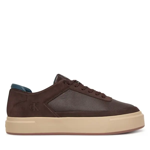 Calvin Klein Tenisice Calvin Klein Basket Cupsole Laceup Lth-Nu YM0YM01354 Smeđa