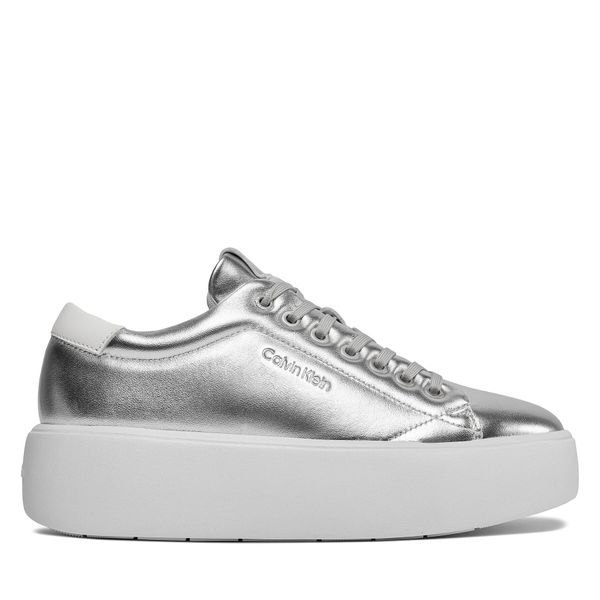 Calvin Klein Tenisice Calvin Klein Bubble Cupsole Lace Up Metallic HW0HW02008 Silver PE6