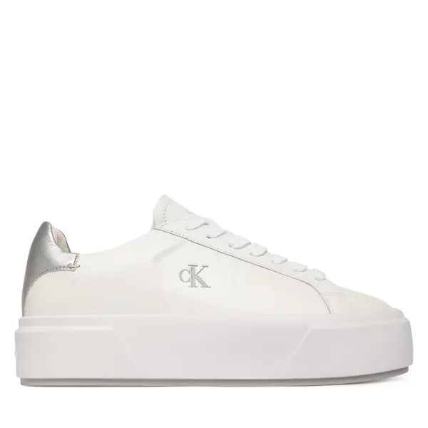 Calvin Klein Tenisice Calvin Klein Flatform Lace Up Lth Met YW0YW01929 Bijela