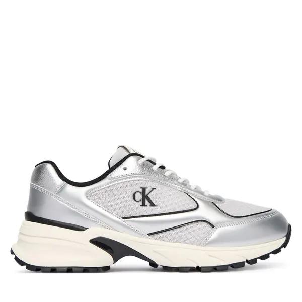 Calvin Klein Tenisice Calvin Klein Hike Runner Laceup Mesh Mix Met YM0YM01402 Srebrna