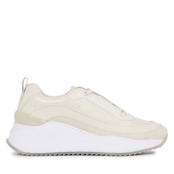 Calvin Klein Tenisice Calvin Klein Intern Wedge Lace Up - Epi Mono HW0HW01663 Dk Ecru ACG