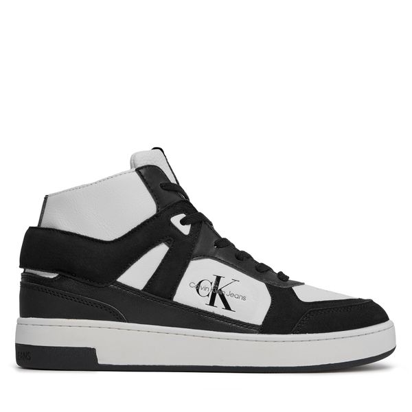 Calvin Klein Jeans Tenisice Calvin Klein Jeans Basket Cupsole Mid Lth Ml Fad YM0YM00883 Bright White/Black 01W