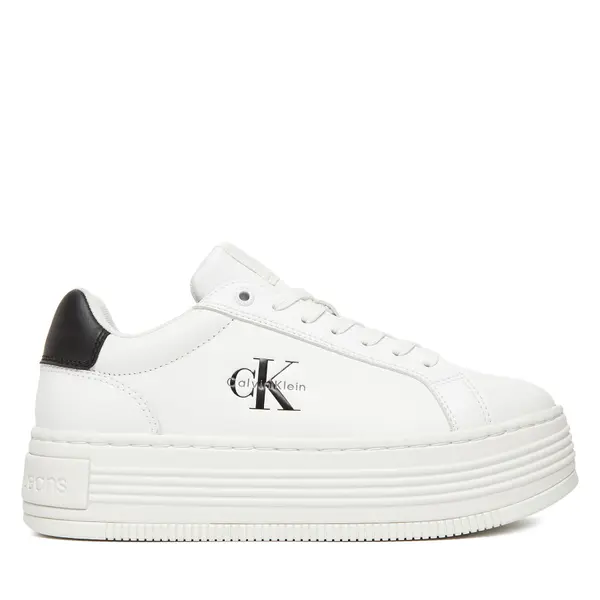 Calvin Klein Jeans Tenisice Calvin Klein Jeans Bold Flatf Low Lace Lth YW0YW01878 Bijela