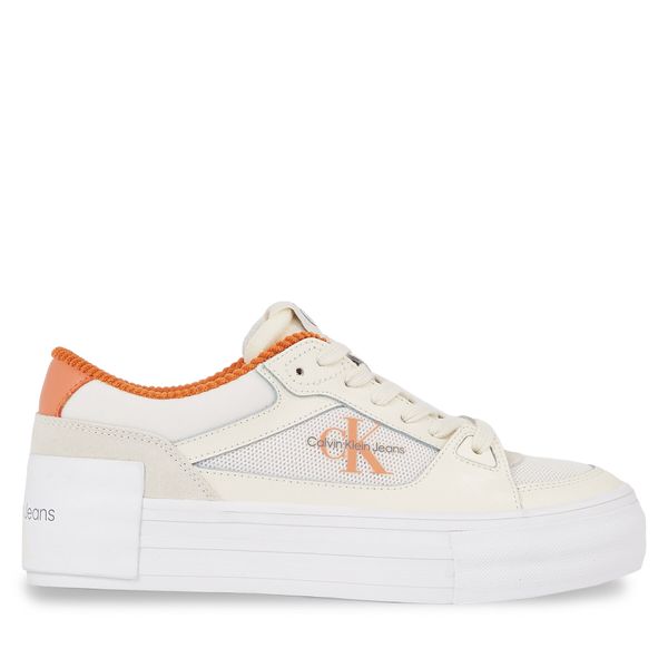 Calvin Klein Jeans Tenisice Calvin Klein Jeans Bold Vulc Flatf Laceup Lth Mix YW0YW01174 Bijela