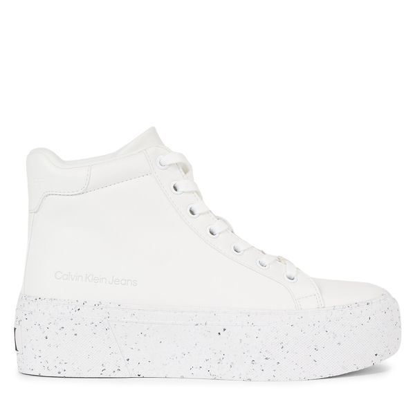 Calvin Klein Jeans Tenisice Calvin Klein Jeans Bold Vulc Flatf Mid Laceup Wn YW0YW01230 Triple White 0K8
