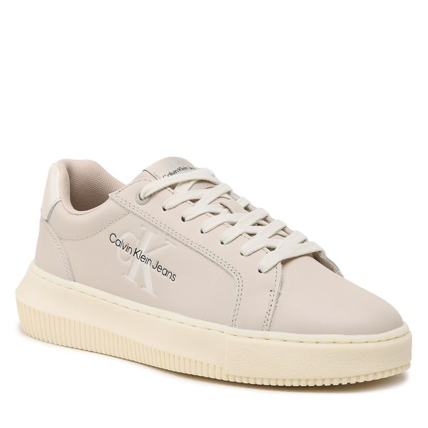 Calvin Klein Jeans Tenisice Calvin Klein Jeans Chunky Cupsole Laceup Lth Pearl YW0YW01096 Eggshell/Pearlized Creamy White ACF
