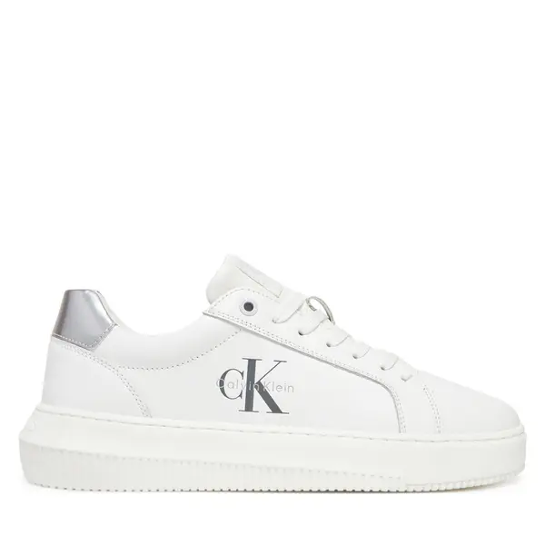 Calvin Klein Jeans Tenisice Calvin Klein Jeans Chunky Cupsole Lth Silver YW0YW01876 Bijela