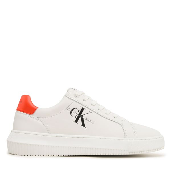Calvin Klein Jeans Tenisice Calvin Klein Jeans Chunky Cupsole Mono Lth YM0YM00681 Bright White/Cherry Tomato 0K5