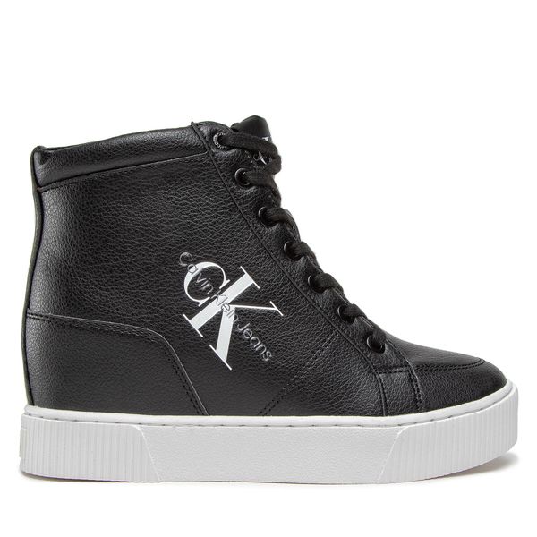 Calvin Klein Jeans Tenisice Calvin Klein Jeans Hidden Wedge Cupsole Laceup YW0YW00771 Black/Silver 0GP