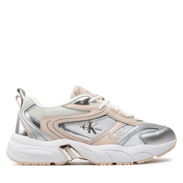 Calvin Klein Jeans Tenisice Calvin Klein Jeans Retro Tennis Low Lace Mh Ml Mr YW0YW01381 Bright White/Whisper Pink/Silver 02S