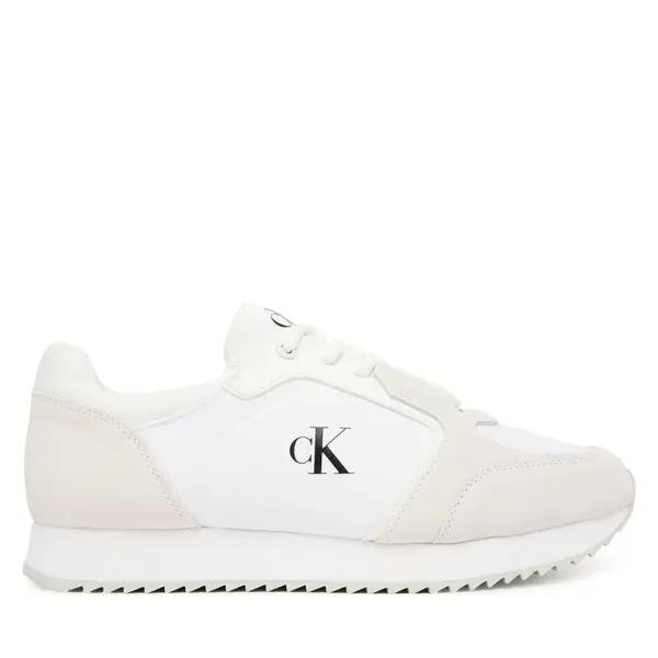 Calvin Klein Jeans Tenisice Calvin Klein Jeans Runner Laceup Sock Mg Nylon Mix YW0YW01644 Bijela