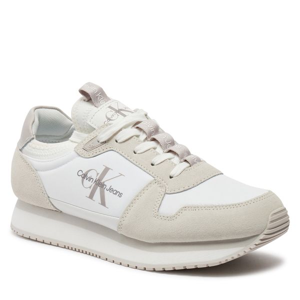 Calvin Klein Jeans Tenisice Calvin Klein Jeans Runner Sock Lace Up YM0YM00553 Bright White YAF