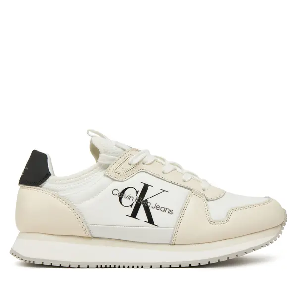 Calvin Klein Jeans Tenisice Calvin Klein Jeans Runner Sock Laceup Ml Lth YW0YW01616 Bijela