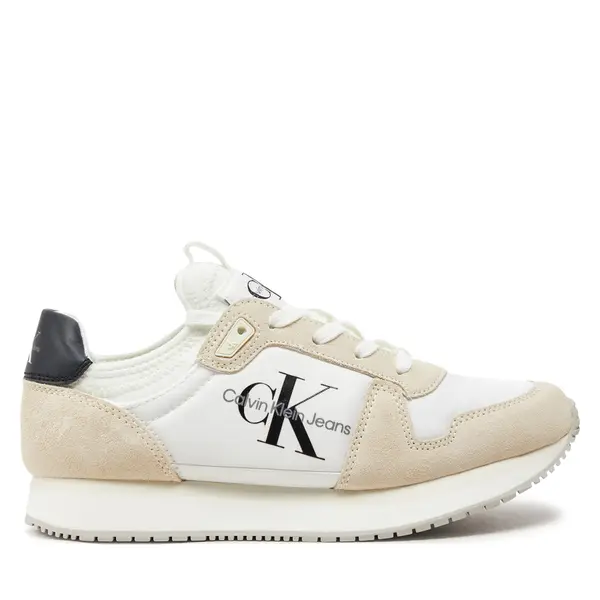 Calvin Klein Jeans Tenisice Calvin Klein Jeans Runner Sock Laceup Ny-Lth Wn YW0YW00840 Bijela