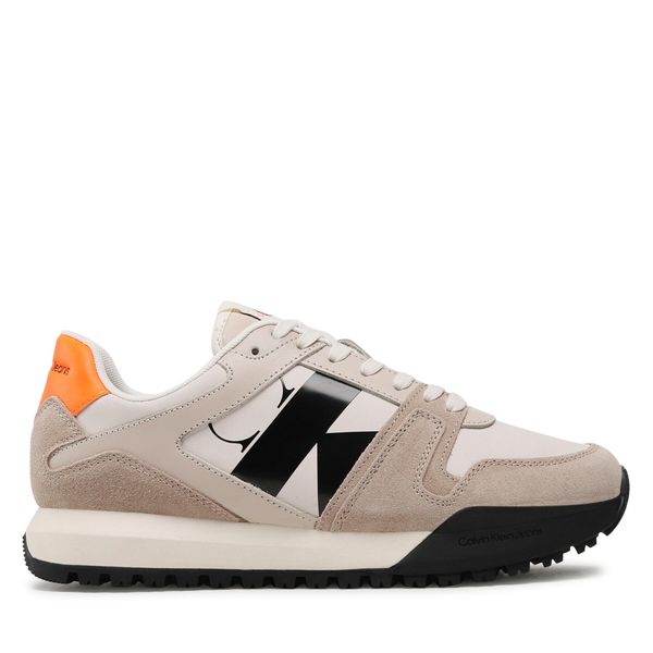 Calvin Klein Jeans Tenisice Calvin Klein Jeans Toothy Run Laceup Low Lth Mix YM0YM00744 Eggshell/Travertine/Creamy White ACF