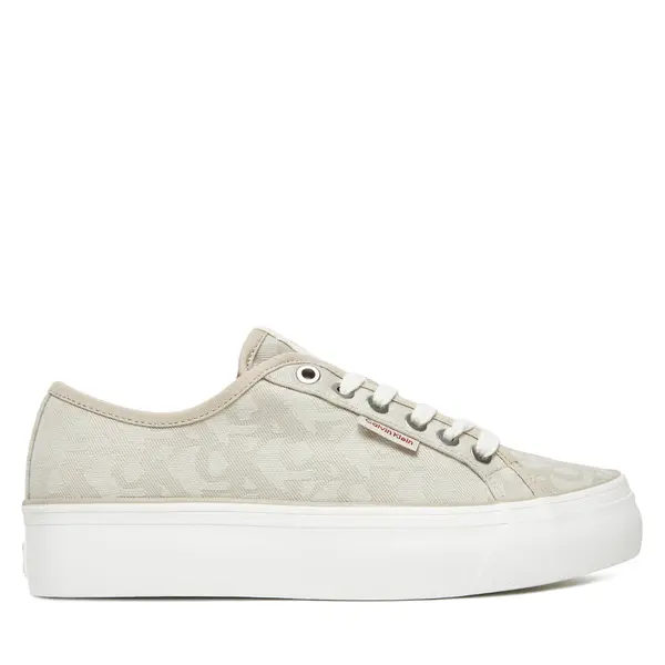 Calvin Klein Jeans Tenisice Calvin Klein Jeans Vulc Flatf Jacquard Aop YW0YW01965 Bež
