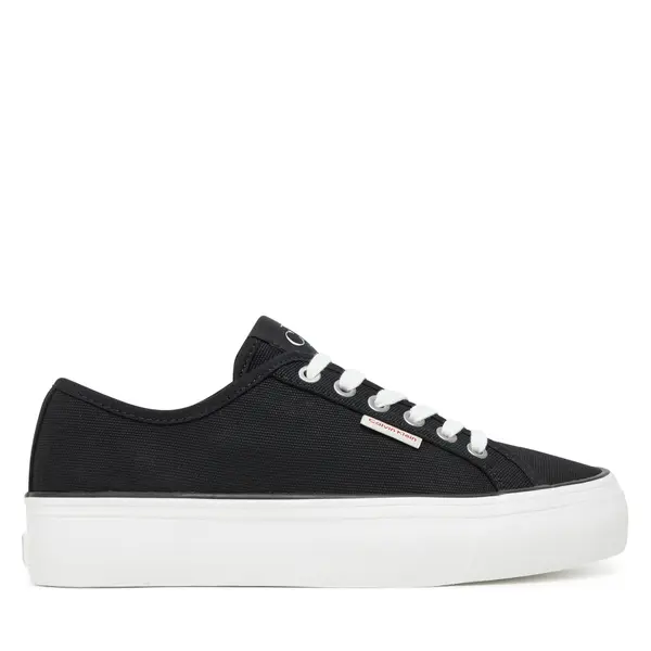 Calvin Klein Jeans Tenisice Calvin Klein Jeans Vulc Flatform Ctn Logo Tag YW0YW01838 Crna