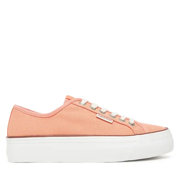 Calvin Klein Jeans Tenisice Calvin Klein Jeans Vulc Flatform Ctn Logo Tag YW0YW01838 Narančasta