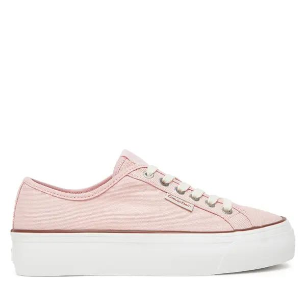 Calvin Klein Jeans Tenisice Calvin Klein Jeans Vulc Flatform Ctn Logo Tag YW0YW01838 Ružičasta