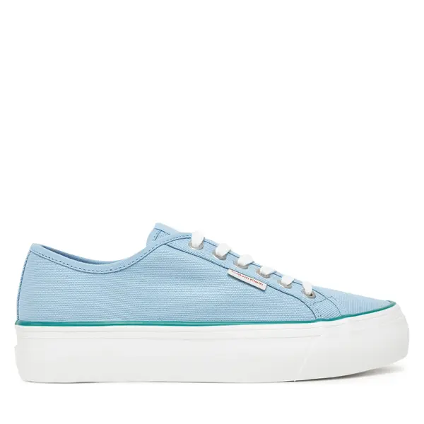 Calvin Klein Jeans Tenisice Calvin Klein Jeans Vulc Flatform Ctn Logo Tag YW0YW01838 Svijetloplava