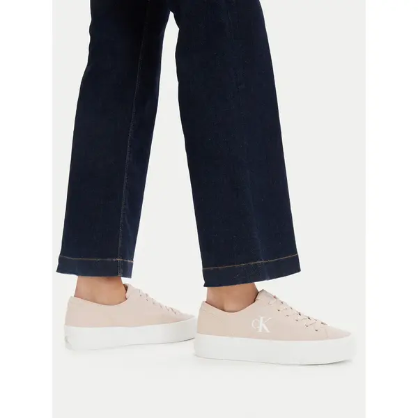 Calvin Klein Jeans Tenisice Calvin Klein Jeans Vulc Flatform Low Canvas Mg YW0YW01763 Ružičasta