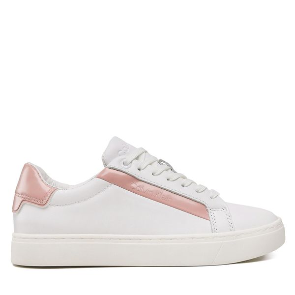 Calvin Klein Tenisice Calvin Klein Logo Cupsole Lace Up HW0HW01353 White/Cafe Au Lait 0LB