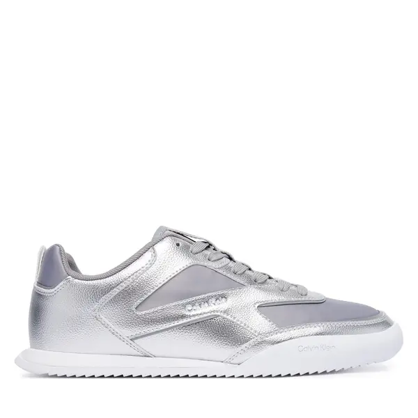 Calvin Klein Tenisice Calvin Klein Low Pro Run Lace Stripe Met Lth HW0HW03272 Srebrna